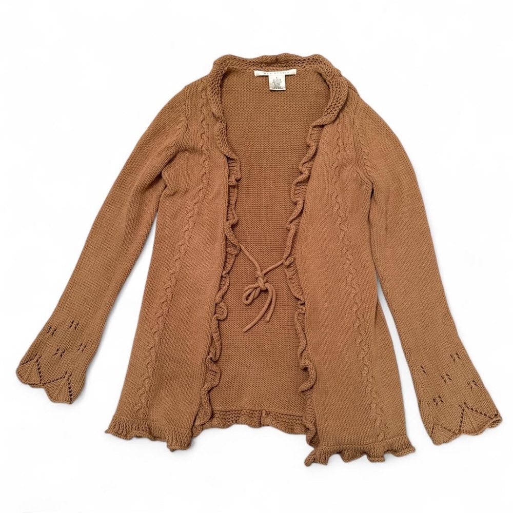 Max Studio Vtg Boho Ruffled Cardigan